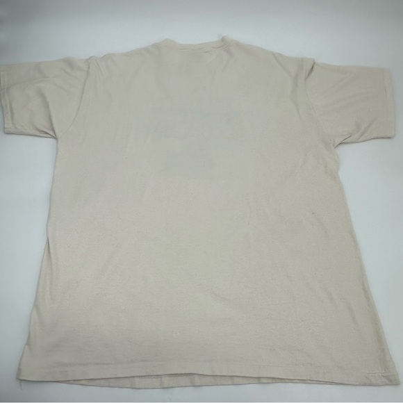 Vintage 90s Tshirt "I Survived the Winter" XL Adult Single Stitch Tee Beige Blue - Picture 12 of 12